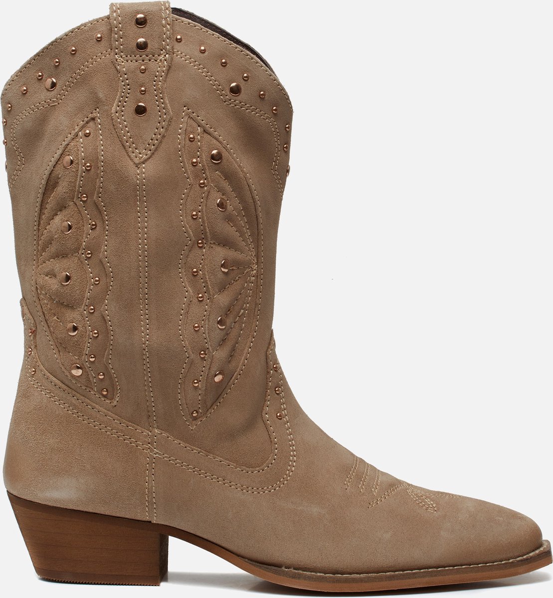 PS Poelman Cowboylaarzen taupe Leer - Dames - Maat 38 | bol.com