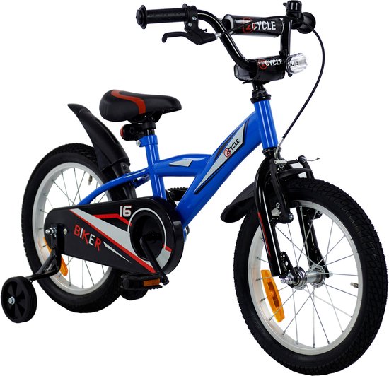 2Cycle Biker - Kinderfiets - 16 inch - Blauw - Jongensfiets -16 inch fiets