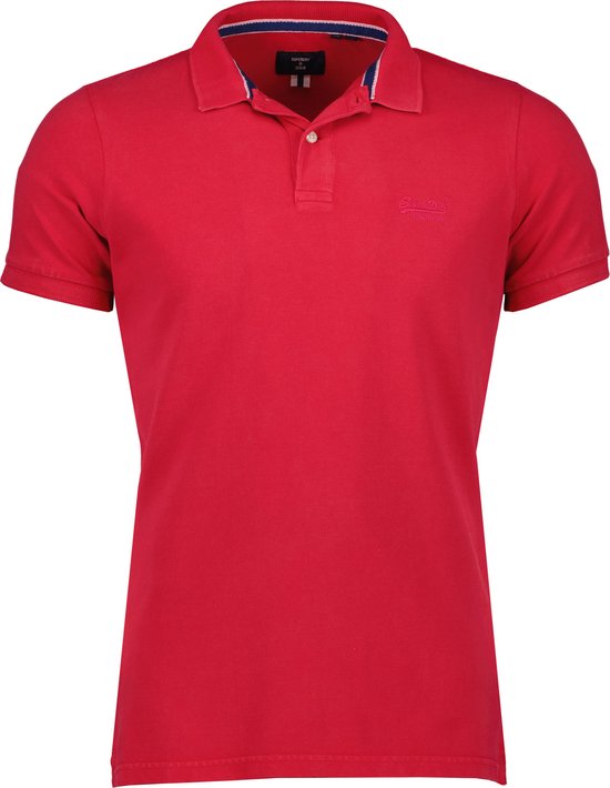 Superdry Polo - Slim Fit - Rood - 3XL Grote Maten