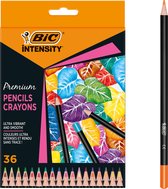 Crayon de couleur Bic Intensity Wood, étui de 36 pièces
