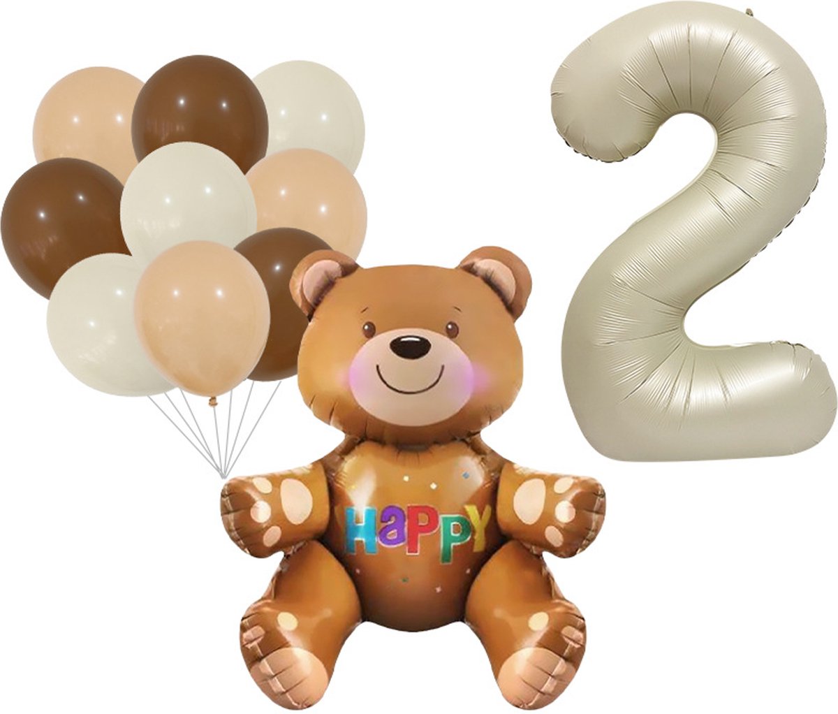 Décoration d'anniversaire fille et ours, ensemble de ballons