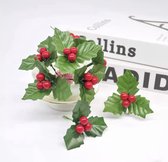 Akyol - Kerstkransversiering - 20 stuks -bessenplant - bessen - kerst - kerstdecoratie -groene decoratie - kerstkrans -planten - kerstkrans – planten – versiering – bossen