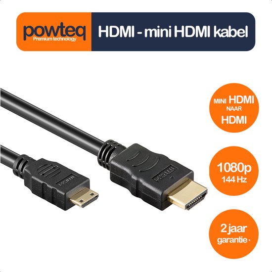 Mini HDMI naar HDMI kabel - 1 meter - HDMI C naar HDMI A - HDMI 1.4 - Gold  plated - 4k... | bol.com
