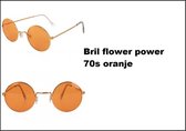 Bril flower power 70s oranje - Uilebril John lennon bril beatles rond 70s and 80s disco peace flower power happy together toppers