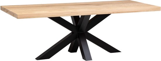 Table à manger droite en chêne Massief - 220x100 - Groot - Laque mate Skylt - 4 cm massif