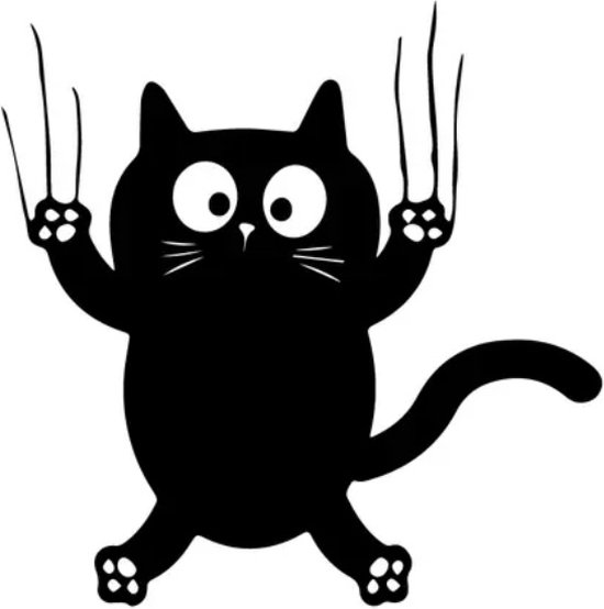 chat autocollant de voiture autocollant mur autocollant fenêtre autocollant scratchy chat mignon blanc
