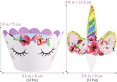 Akyol - Cupcake decoratie - cupcake - 12 stuks - decoratie - Muffinset - eenhoorn cupcake decoratie - unicorn cupcake - Verjaardag - Unicorn - School Traktatie - kinderfeestje
