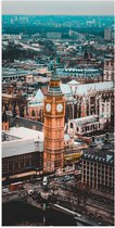 Poster (Mat) - Big Ben met Andere Gebouwen in Londen, Engeland - 50x100 cm Foto op Posterpapier met een Matte look