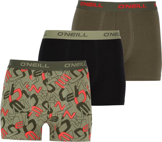O'Neill - Boxers - Taille M - Lot de 3 - Avec 1x Logo et 2x Neutre - Modèle 2023 - 95% Katoen - Boxer Homme