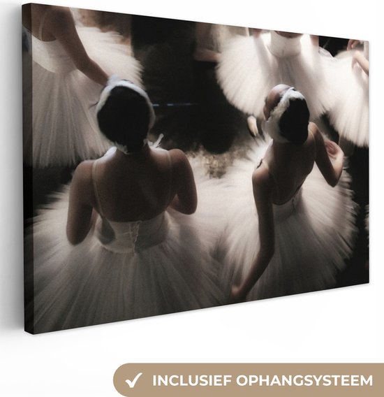 Canvas - Canvas schilderij - Ballerina's - Vrouwen - Wit - Wanddecoratie - Muurdoek - Canvasdoek