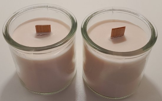 Geurkaarsen van biologische sojawas en houten lont I Lots of Love - My Flame Lifestyle