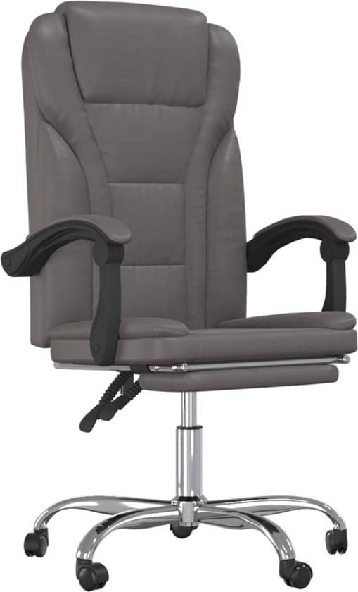 vidaXL - Kantoorstoel - verstelbaar - kunstleer - grijs