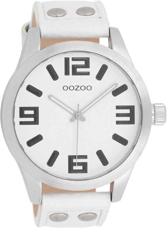 OOZOO Timepieces C1050 - Horloge - 46 mm - Leer - Wit