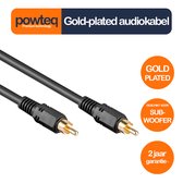 Powteq premium subwoofer kabel - 10 meter - Dubbel afgeschermd - Gold-plated - Extra stevig