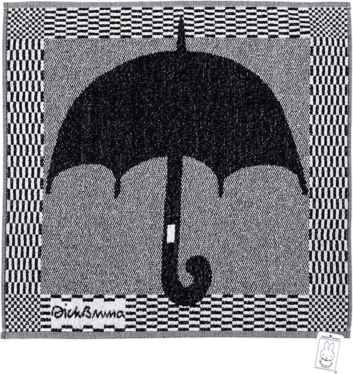 Dick Bruna Keuken Handdoek - De Paraplu - Zwart Wit - Hollandsche Waaren - Vintage Edition