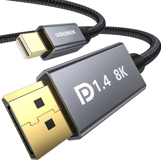 Sounix Mini DisplayPort naar DisplayPort kabel 8K60Hz Mini DP naar DP