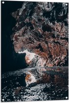 Tuinposter – Bruin met Zwarte Grotten - 70x105 cm Foto op Tuinposter (wanddecoratie voor buiten en binnen)