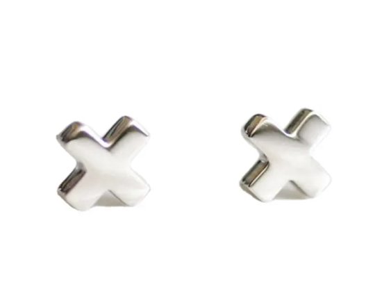 Kruis oorbellen - stainless steel - oorstekers - unisex - cadeau - Liefs Jade
