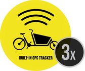 Sticker vélo | "Traqueur GPS intégré" | ⌀ 4,5cm | 3 pièces | Vélo triporteur | Anti-vol | Décourager les voleurs | Autocollants ronds | Frappant | Jaune | Résistant aux intempéries | Velo | Sécurité | Vélo
