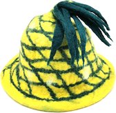 Vilten hoed "Ananas" - handgevilt - 100% wol - één maat - past iedereen!