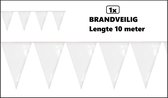 Vlaggenlijn wit pvc 10 meter- BRANDVEILIG - Themafeest festival party brandvertragend verjaardag