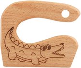 Montessori Houten Kindermes - Krokodil - Kinder Koksmes - Peuter kok - Verjaarsdag cadeau klein