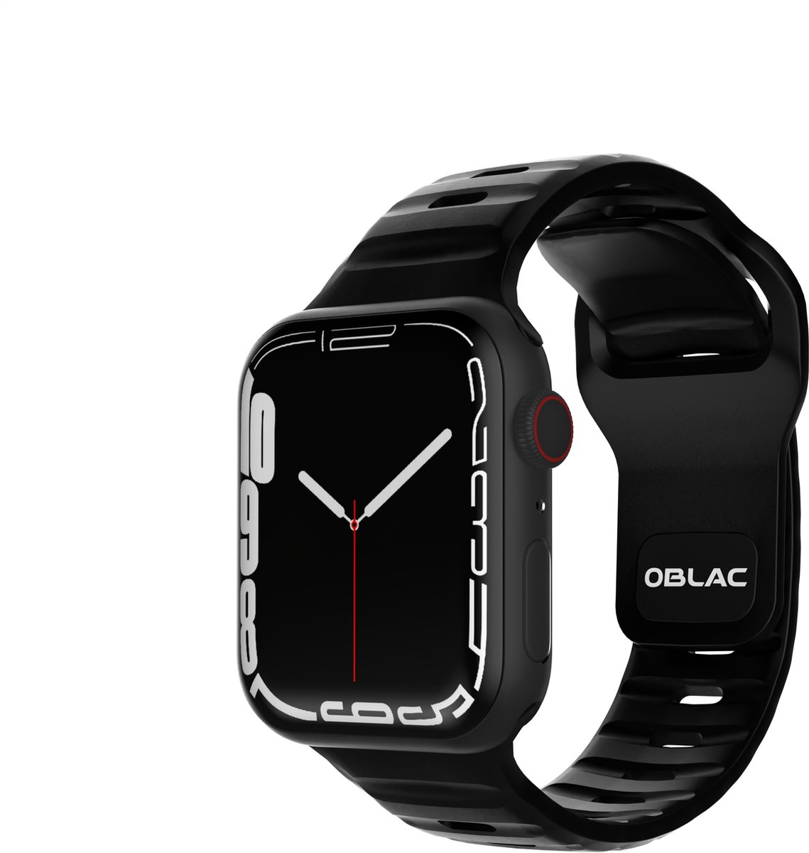 Oblac® Bandje geschikt voor Apple Watch - 3/4/5/6/7/SE/8/Ultra Series - Zwart - Duurzaam - 38/40/41mm