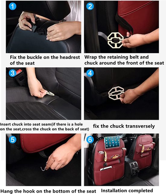 Autostoel Organizer - Carseat Organiser - Auto Stoel Organizer - Tablet houder - Auto Tafeltje - Auto Organizer - Beker houder - Paraplu Houder - Tissue doos houder - Coffee van Deeplet. — afbeelding 5