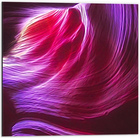 Dibond - Rood en Roze Neon Kleuren - 50x50 cm Foto op Aluminium (Wanddecoratie van metaal)