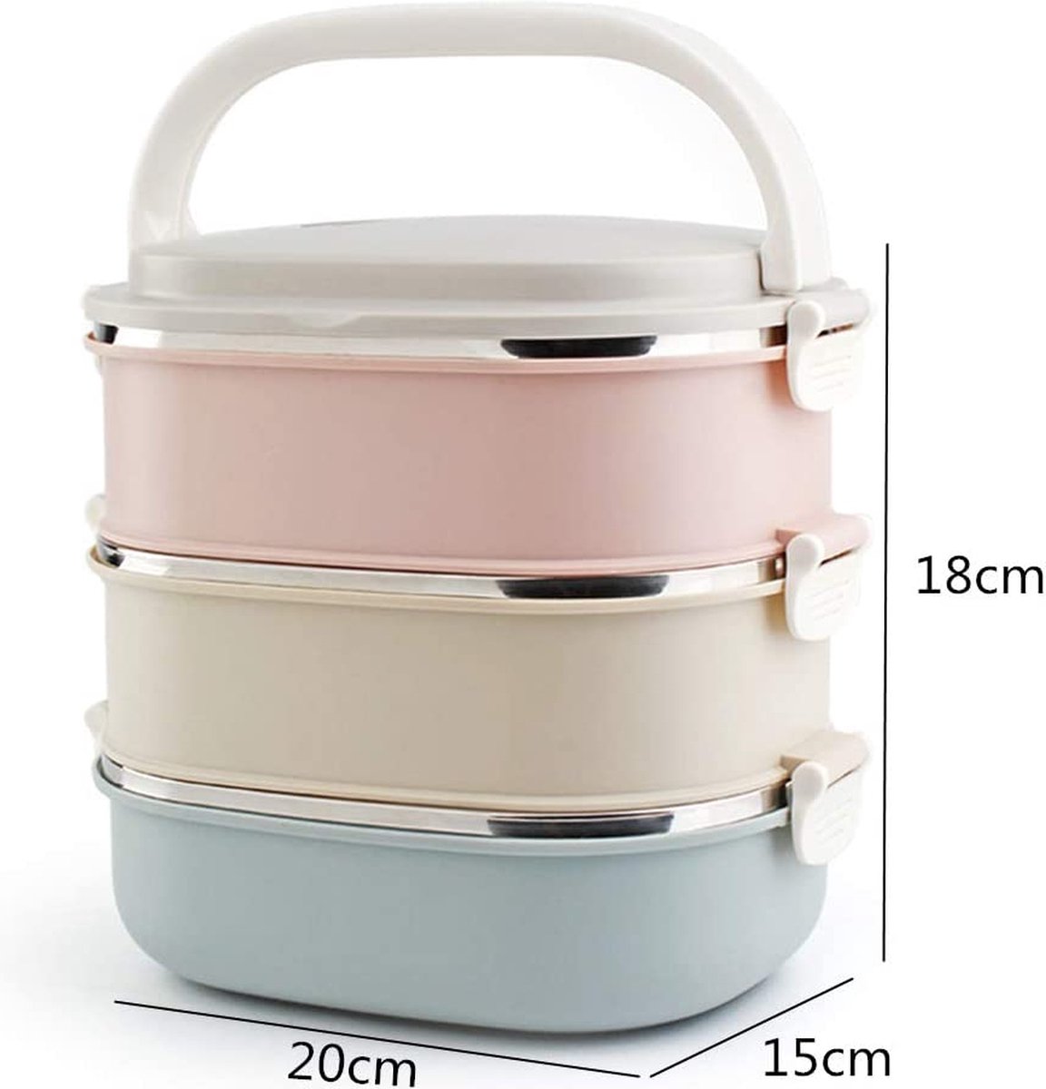 Thermische container voor eten, 680 ml, thermokom met deksel, roestvrij staal, vacuüm