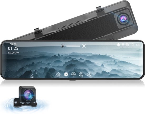 Dashcam Rétroviseur Écran Intégré Caméra Avant Caméra de Recul Full HD  1080p