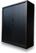Nieuwe archiefkast/roldeurkast (staal) mat zwart (140x120X45) - Incl. slot