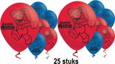 Amscan - Super Mario - Mario Bros - Party Balloons - Ballons - Rouge & Bleu - Bulk - 25 pièces - 23 cm.
