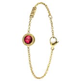 Guess Dames Guess goldplated armband COLOR MY DAY ruby - Armband - Staal - Goudkleurig - 21 cm