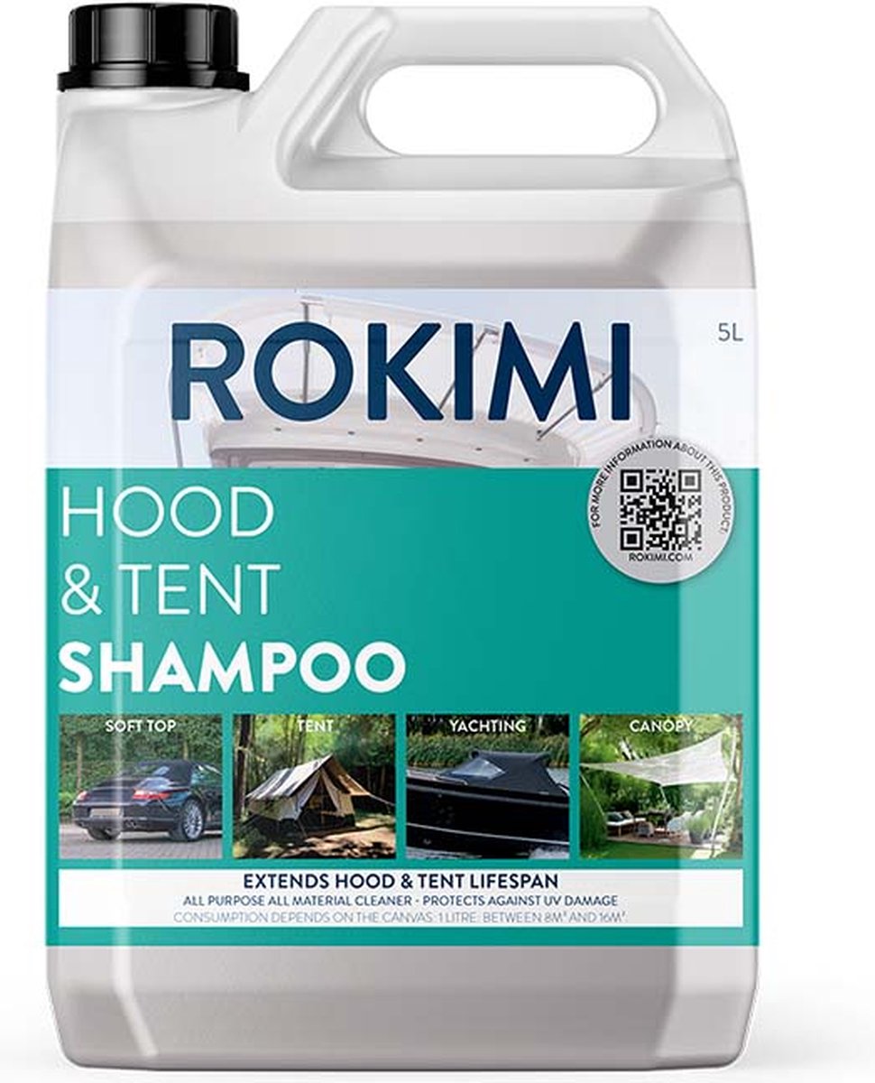 Rokimi | Sprayhood & Tent Shampoo | 5000ml | Tentdoekreiniger | Voor Bootkap, Tent, Cabriodak, Zonwering | Tentonderhoud | Bootonderhoud | Schoonmaakmiddel | Rokimi