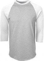 Soffe - MLB - Honkbal - Traditioneel Honkbalshirt - Ondershirt - Raglan Baseball Under shirt - Wit/Grijs - Small