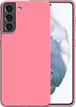 Smartphonica Siliconen hoesje voor Samsung Galaxy S21 case met zachte binnenkant - Roze / Back Cover geschikt voor Samsung Galaxy S21