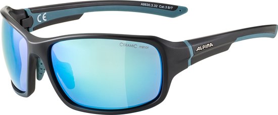 Alpina Lyron - Black matt dirtblue-blue mirro - Maat Unisex_OneSize