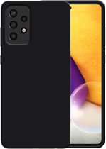 Smartphonica Siliconen hoesje voor Samsung Galaxy A72 case met zachte binnenkant - Zwart / Back Cover geschikt voor Samsung Galaxy A72