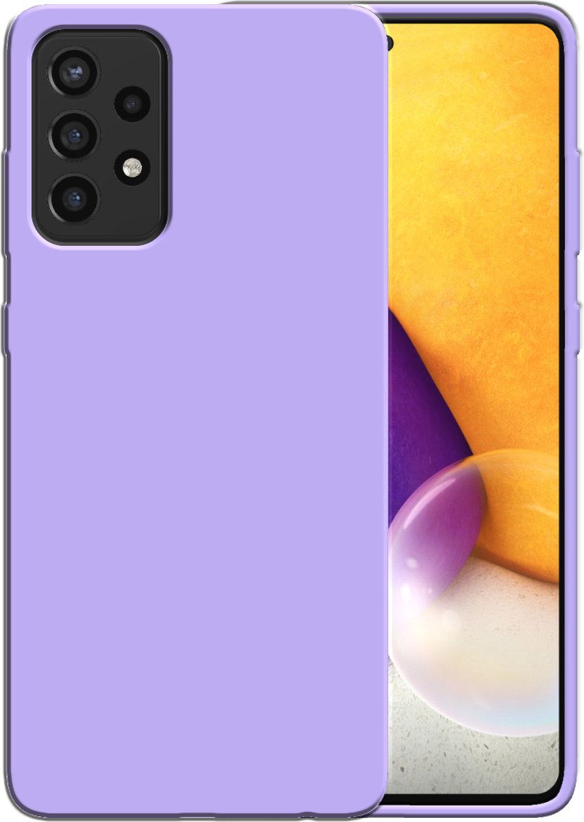 Smartphonica Siliconen hoesje voor Samsung Galaxy A72 case met zachte binnenkant - Paars geschikt voor Samsung Galaxy A72