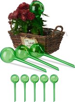 Relaxdays waterdruppelaar - set van 9 - watergeefsysteem kamerplanten - waterbol plastic - groen