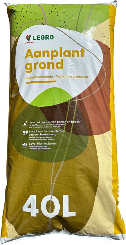 Aanplant grond speciaal voor het planten van bomen en hagen – 40 liter – Ideaal voor het aanplanten van een beukenhaag – Bevat biostimulanten