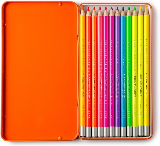 Printworks l'artiste 12 crayons de couleur fluo