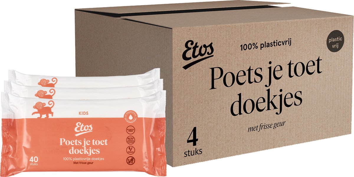 Goedkoopste Etos Plasticvrije Snoetenpoetsers - 3-pack - 4 stuks - voordeelverpakking