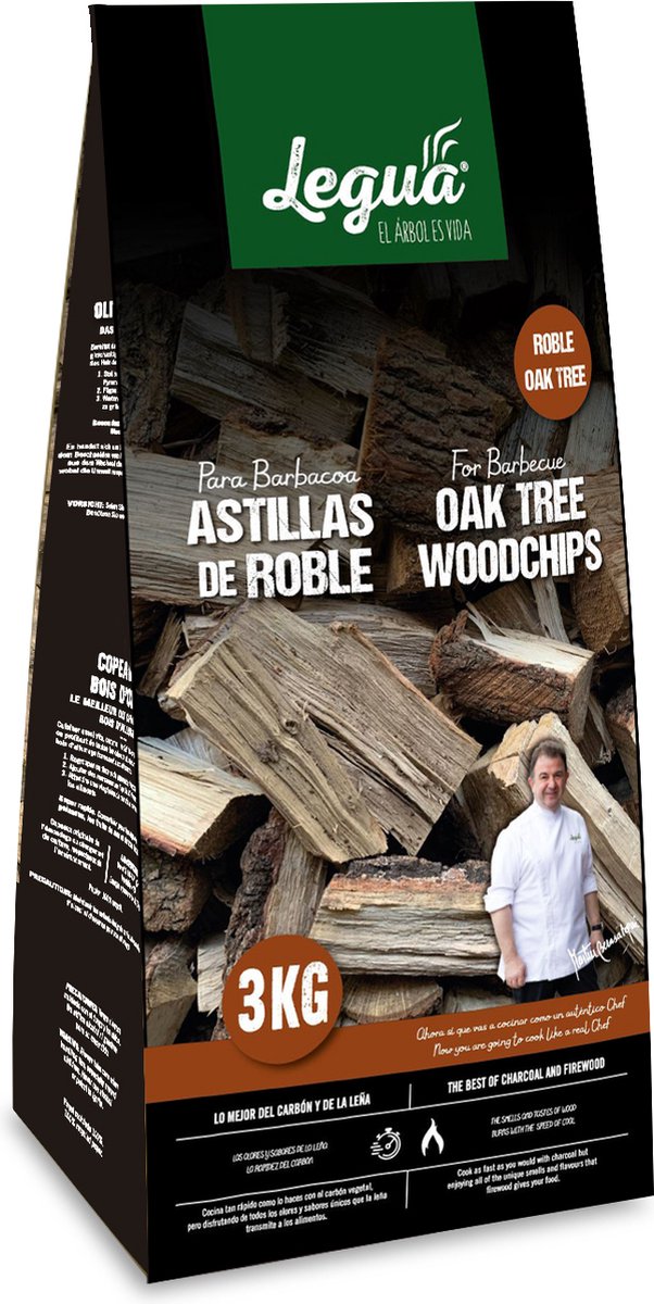 BBQ houtchips Eiken 3kg - Europees en duurzaam geproduceerd