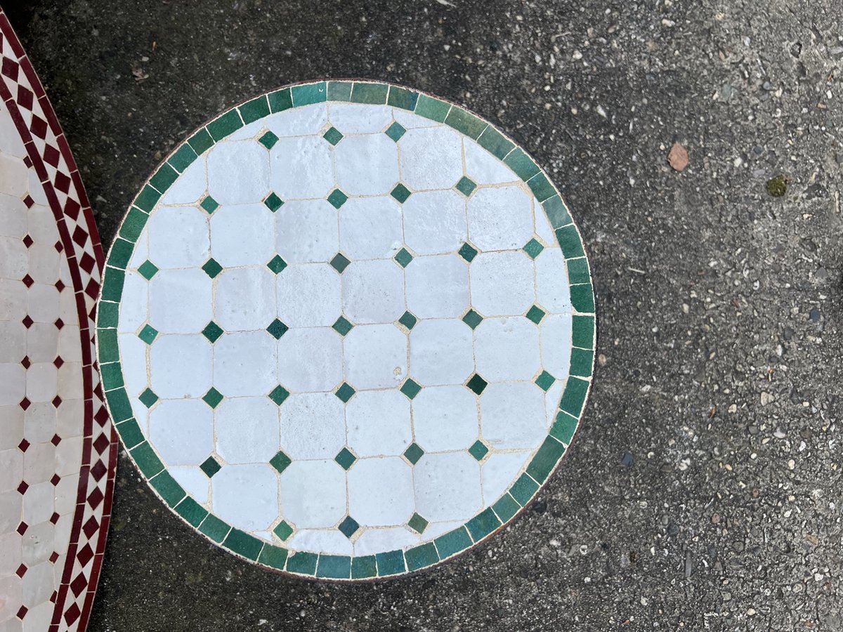 40cm mozaiektafel simple wit/groen