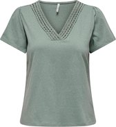 Only T-shirt Onlbenita S/s V-neck Top Jrs 15294612 Chinois Green Dames Maat - XL