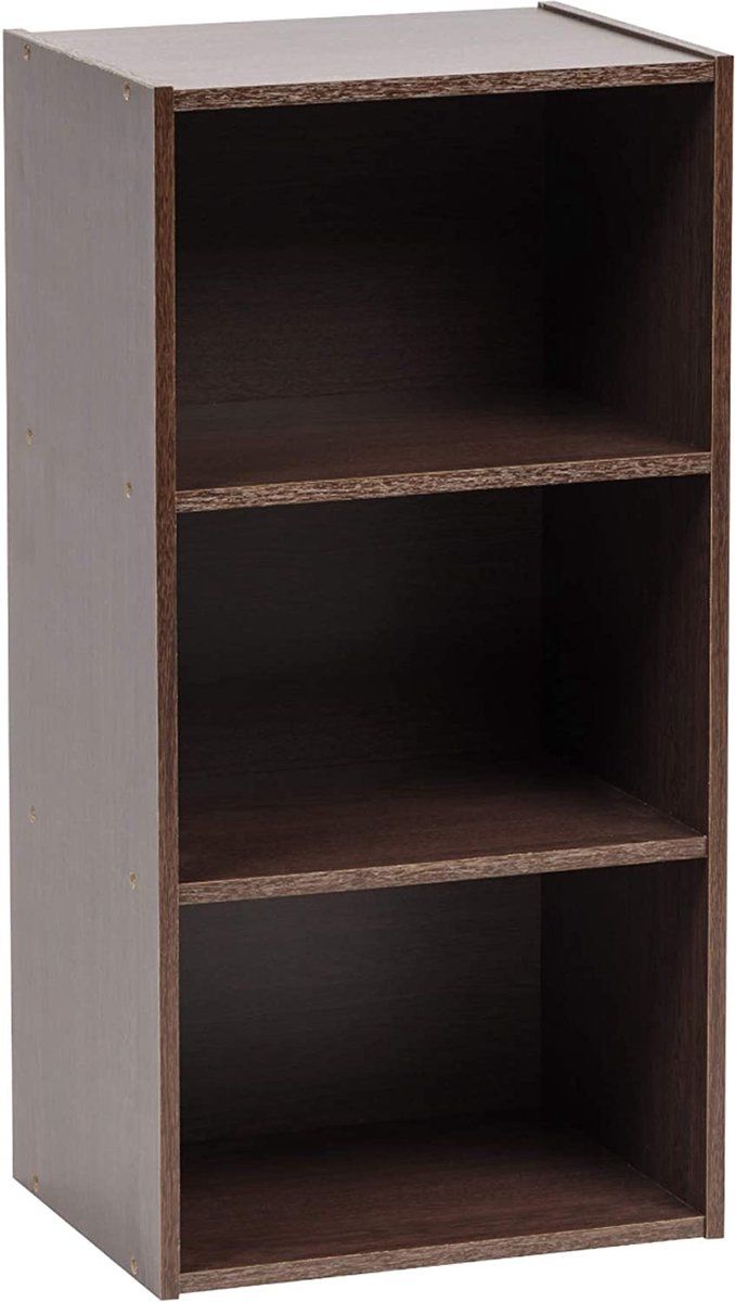 Support Imprimante 2 Niveaux En Métal Et Bois - Avec Tiroir - Rangement Bureau Ou Maison - Design Sobre - Marron