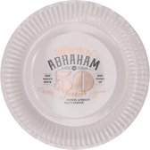 Kartonnen Bordjes wit abraham 50 jaar 8 stuks - Wegwerp borden - Feest/verjaardag/BBQ borden - feestjes