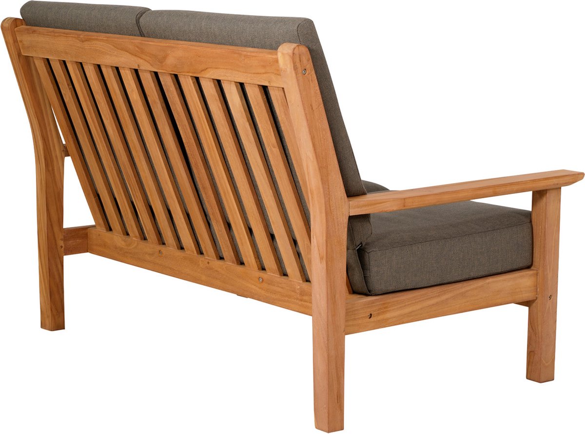 Lesli Living Loungebank Teak 124 cm incl. Kussen